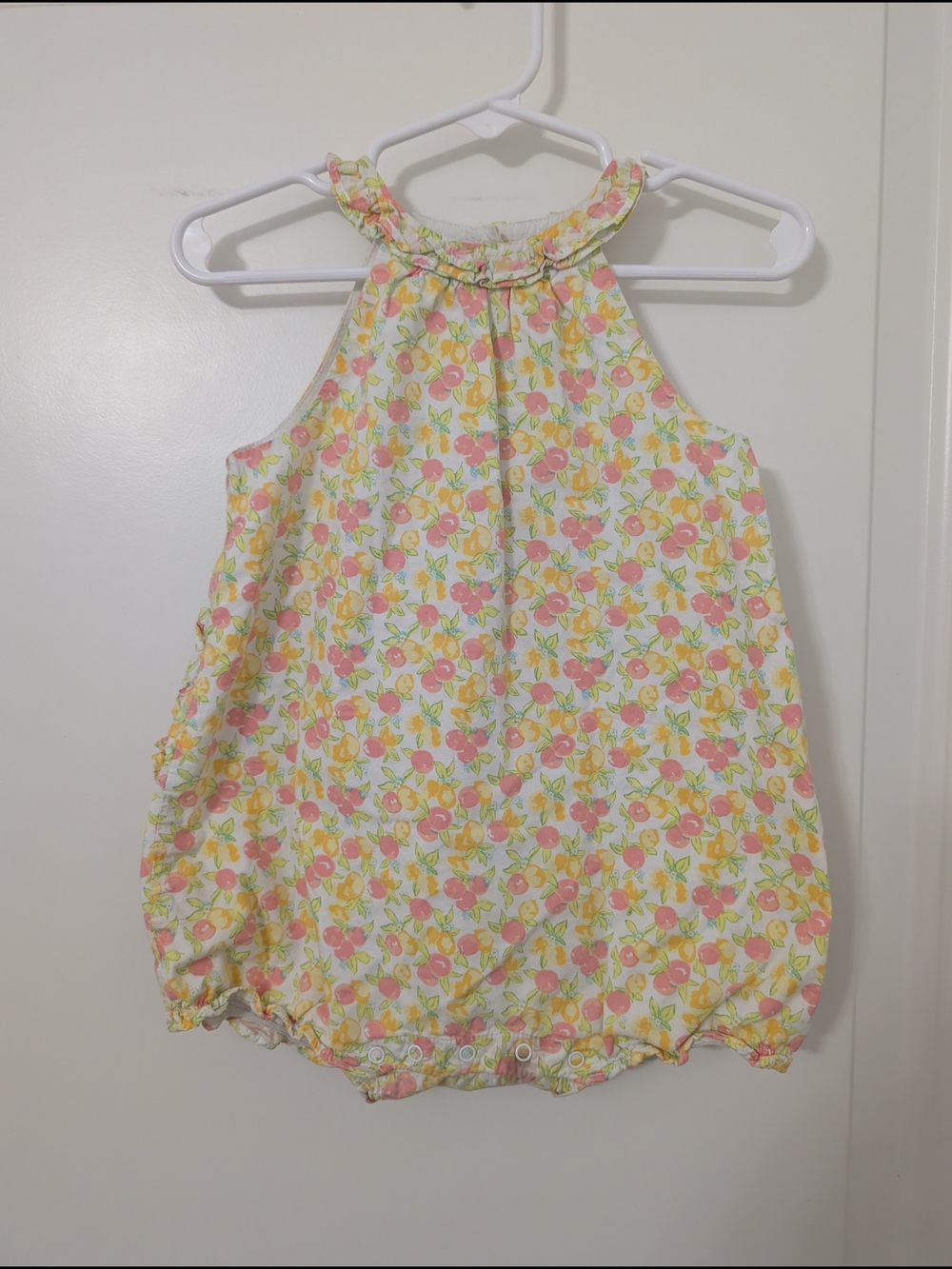 Janie and Jack Citrus Print Bubble Romper With Ruffles Summer Vacation 18-24m